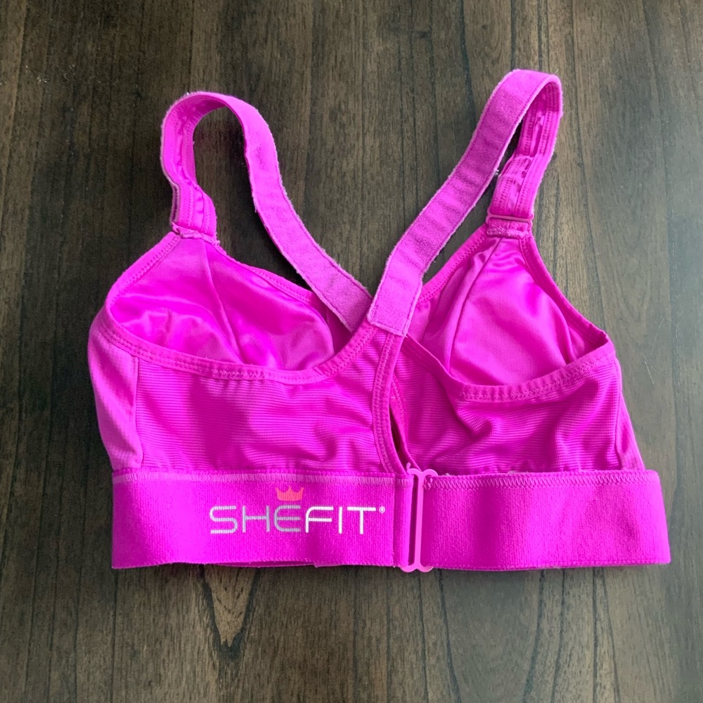 SHEFIT Vibrant Pink Adjustable Sports Bra LUXE - Picture 3 of 4